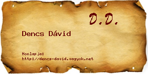 Dencs Dávid névjegykártya